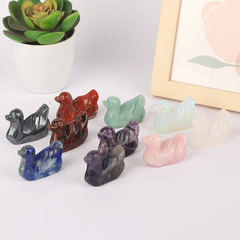 Factory Gemstone Folk Crafts Hand Carved Animals Natural Crystal Stone For Office Home Decoration