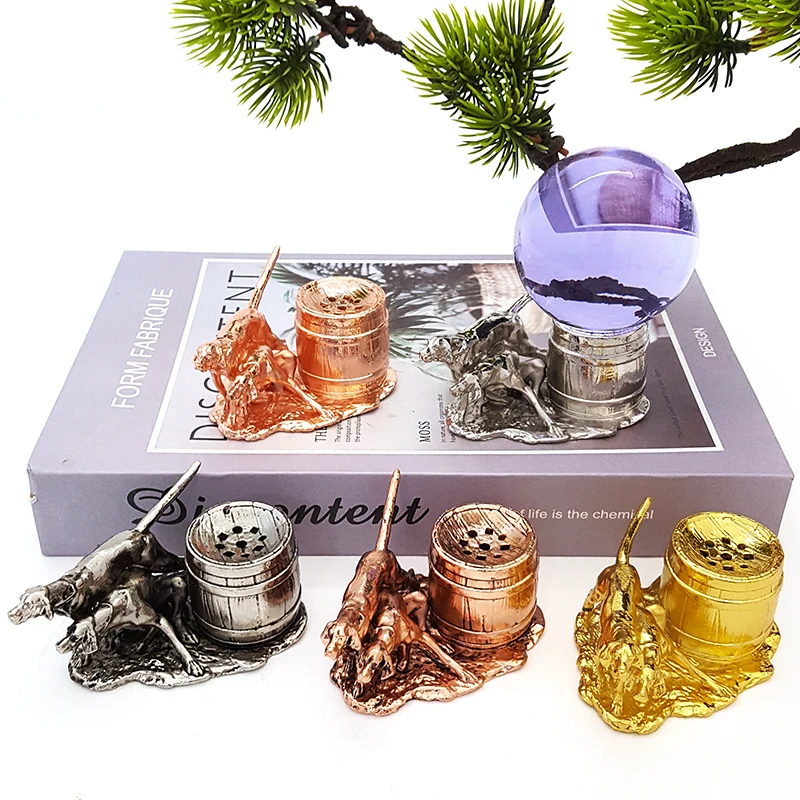 Halloween Christmas creative double dog crystal ball base retro crafts decoration home table ball bracket