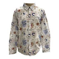 Лидер продаж, дышащая рубашка из вискозы, детская специальная детская блузка с цветочным принтом, свободная длинная рубашка для девочек