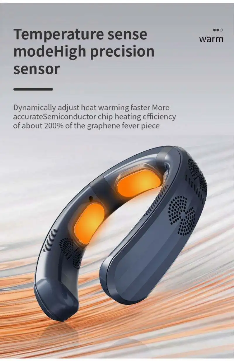 2024 NEW multifunction Air Portable Hanging Bladeless Heating And Cooling ICE compress Neck Fan