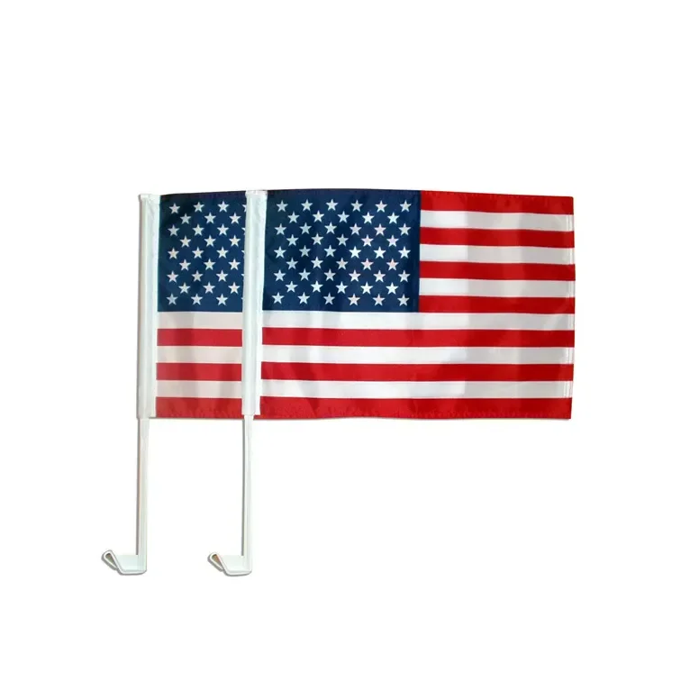 Huiyi Promotional Flag Car Antenna Custom Car Country Flag Customized America Car Flag Window With Clips