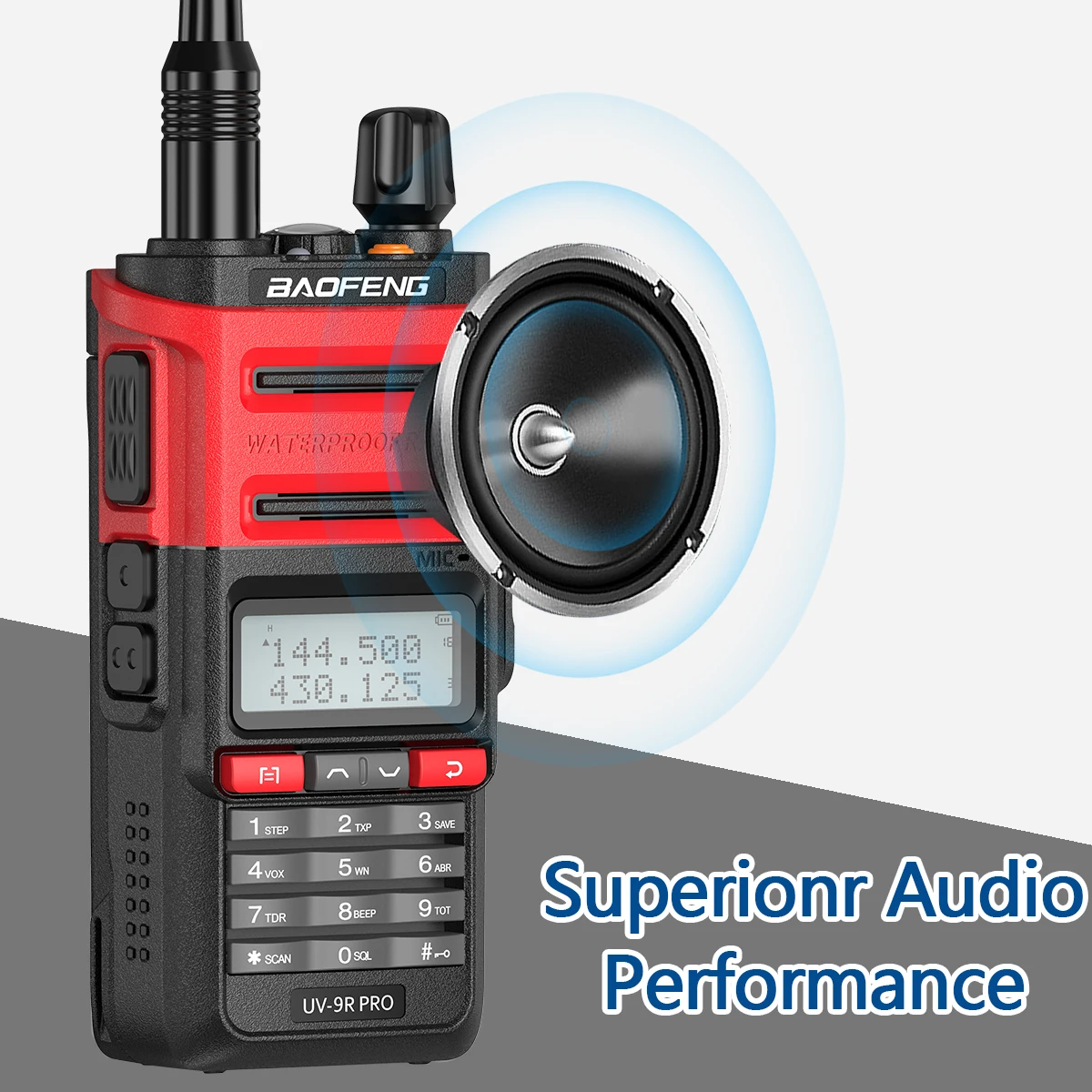 Baofeng UV-9R PRO IP68 Waterproof Walkie Talkie Dual Band 136-174/400-520MHz Upgraded Of BF-UV9R Plus 2 Way Radio + 771 Antenna