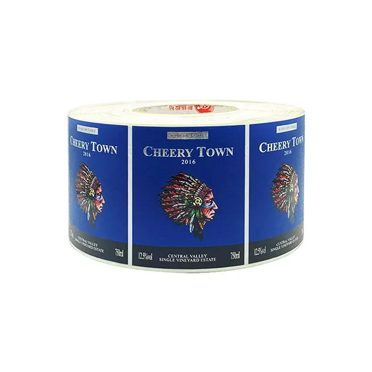Custom high-end waterproof self-adhesive red wine whiskey sticker label