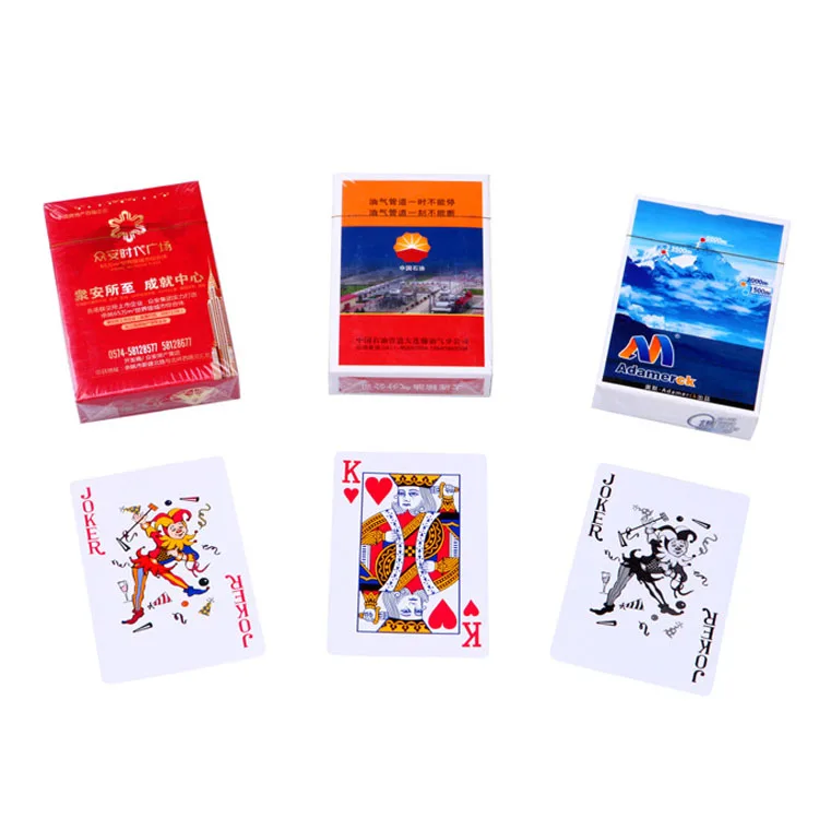 High Quality Customized With Logo Light  Waterproof Durable Folding Poker Personalised Printed Plastic Game Paper Playing Cards