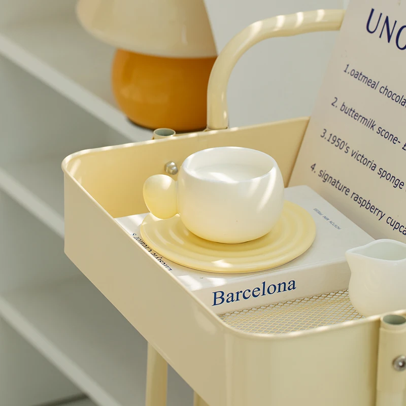 high quality luxury yellow tea cup and ceramic tea with saucer ceramic coffee mug design matte