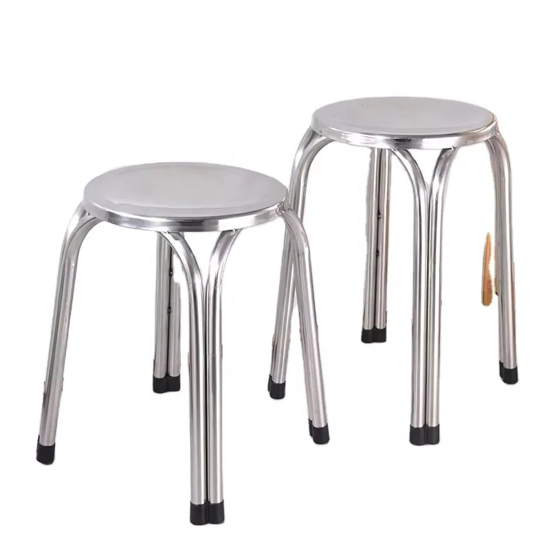High Quality Wholesale Stainless Steel Round Stool Metal Chair Durable Medical Chair