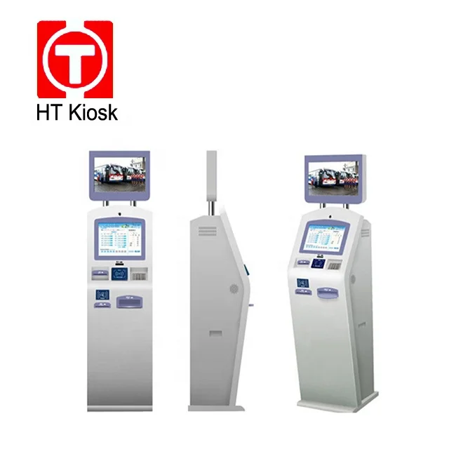 19 inch Self Service check in airport kiosk Passport Reader Machine Boarding Pass printing Dispenser Kiosk