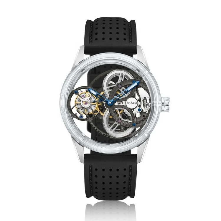 ENLOONG Real Luxury Sapphire Case Tourbillon Watches Skeleton Mechanical Watches for Men OEM Custom Logo Sapphire Crystal  Watch