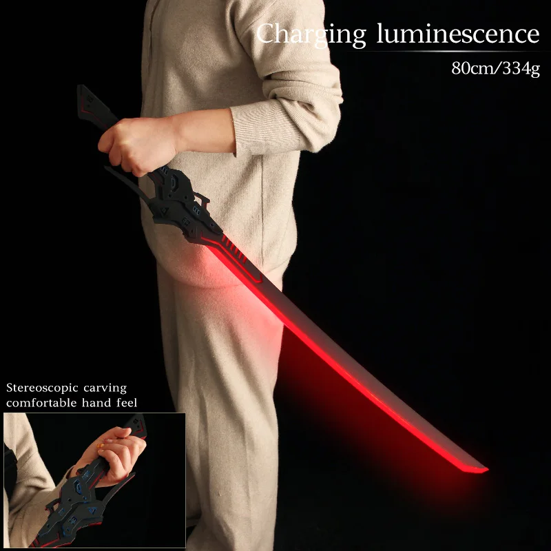 Wholesale Cyberpunk 2077 Katana Sword LED Light 80cm Samurai Sword Cosplay Katana Anime Products Sword