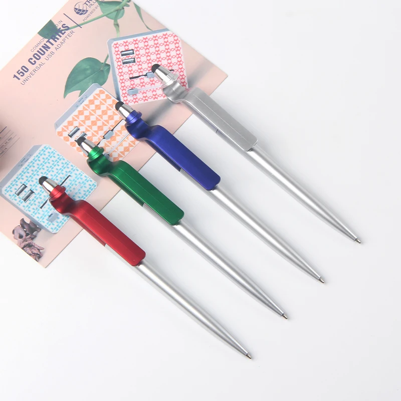 Office Stationery Multifunctional tool phole holder touch screen pens for tablets touch pens for phones custom logo pens