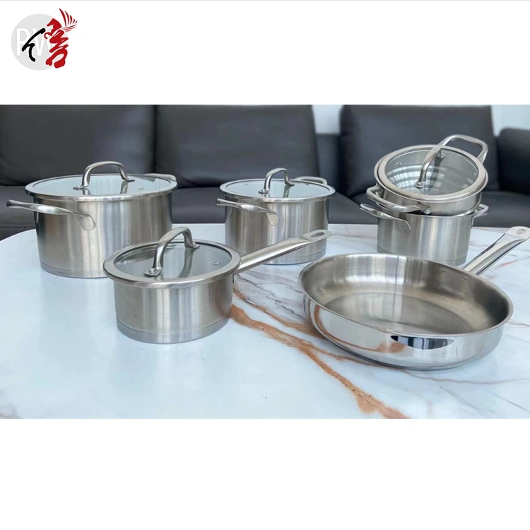realwin 18/10 stainless steel premium multiclad pots and pans set stainless steel cookware set