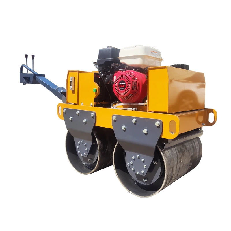 SDBM Sheep foot mini walk behind vibratory road roller double drum vibrating road roller