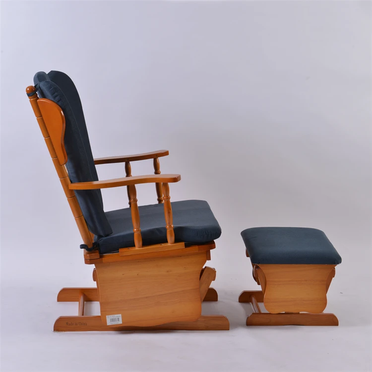 Soothe American Style Solid Wood  Indoor Relax Soft Cushion Leisure  Nursing Rocking Chair for Elderly People