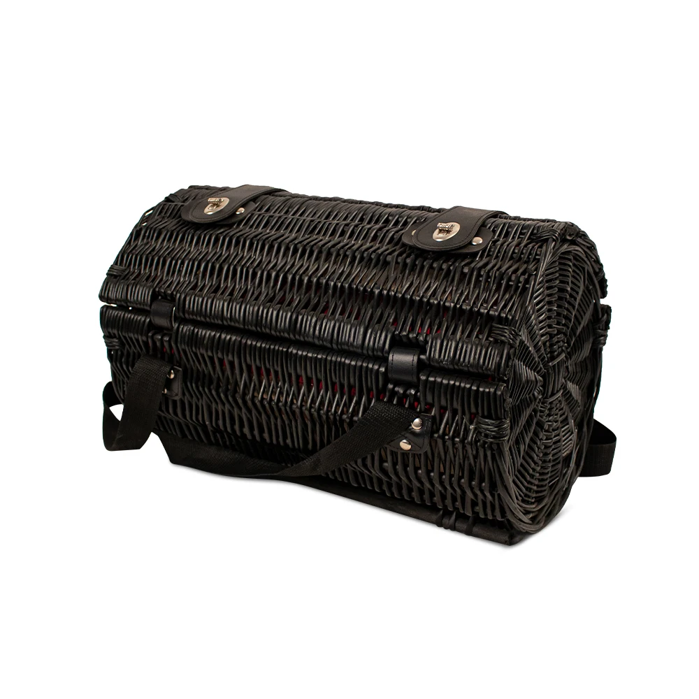 JY classical wicker picnic hamper empty willow woven picnic basket storage  Wine basket gift set packing basket