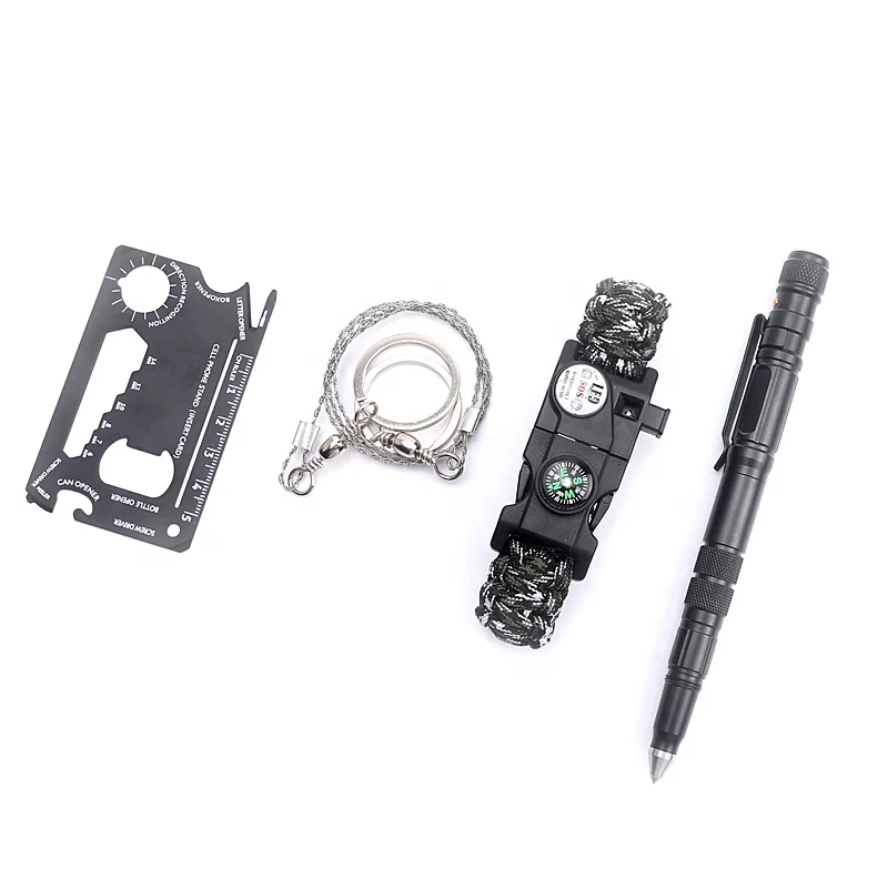 hot sale custom camping tactical pen aluminum alloy multitool pen survival mini knife  for outdoor