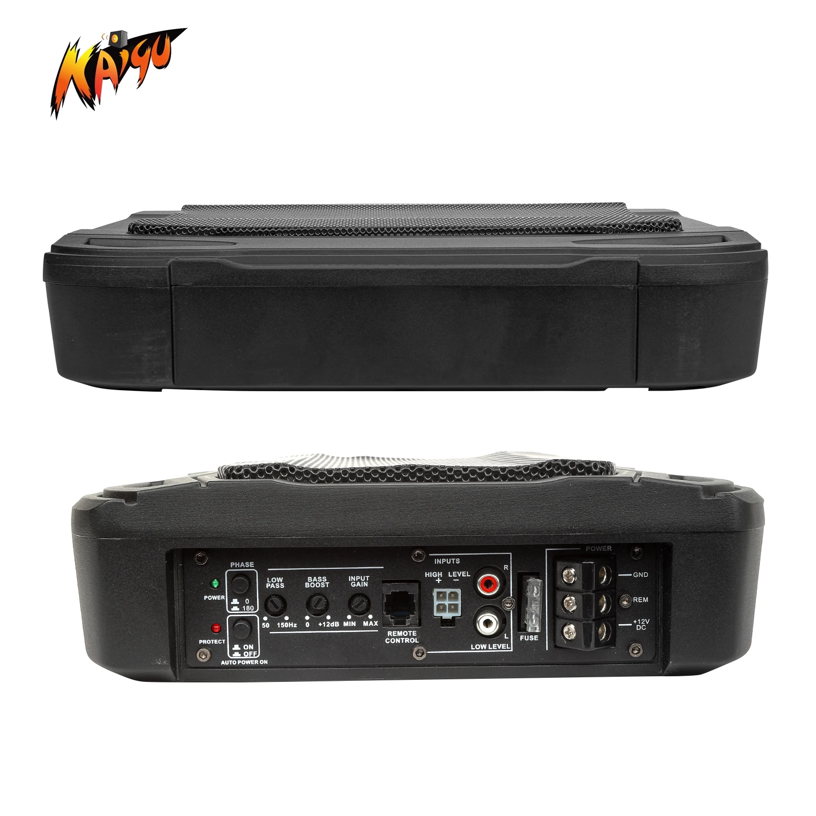 Wholesale new design 10 inch 800W under seat auto audio subwoofer modified 12V big power amplifier slim car subwoofer