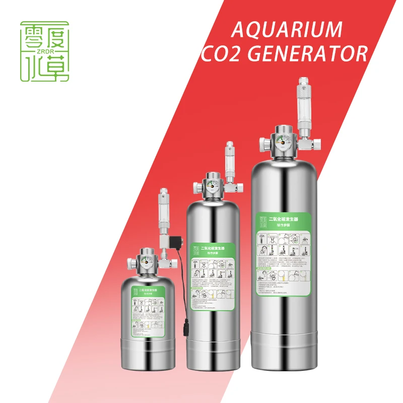WYIN ZRDR Aquarium Accessories 304 Stainless Steel CO2 Gas Cylinder Generator Aquarium Diy Co2 Generator System Kit