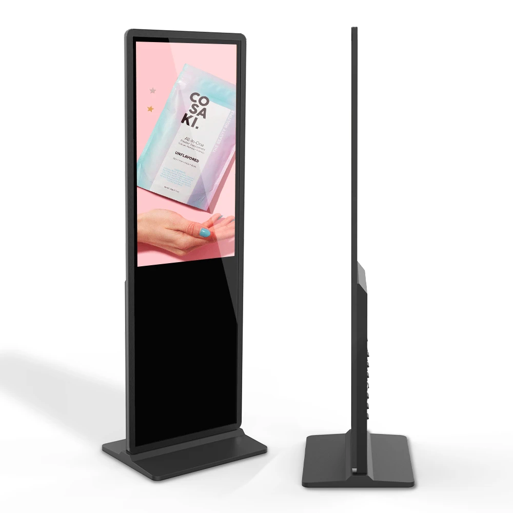 43 49 55 Inch Indoor Floor Standing Digital Signage Touch Screen Totem Lcd Advertising Kiosk Vertical Media Player Display