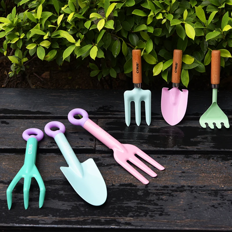 Direct Order Kids Garden Tool Set with Fork Trowel Cultivator for Safe Play