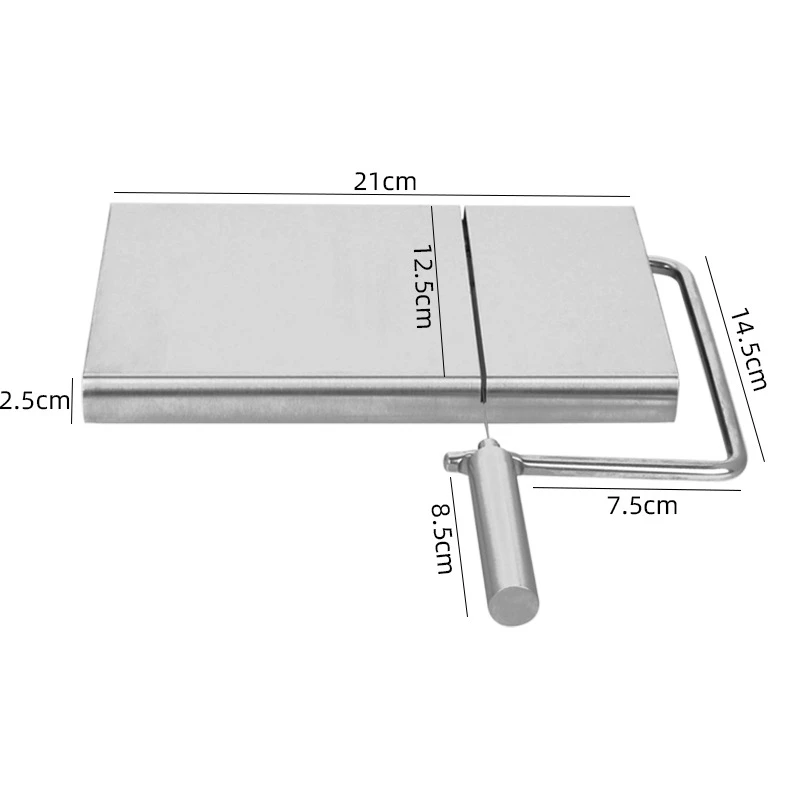 Stainless Steel Cheese Slicer with Wire Cheese Cutter for Block Soft Cheese