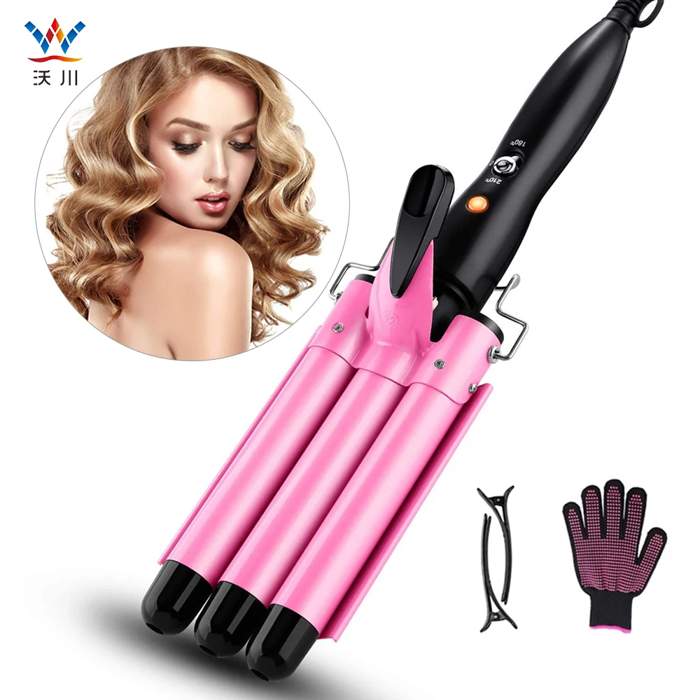 Professional Triple Barrel Auto Rotating Hair Curler Wave Curler Automatic Ceramic Hair Waver Wand Curling Iron for Curl Hair