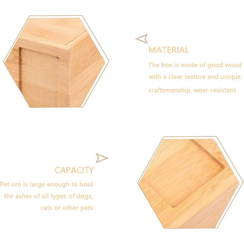 Pet Memorial Urns for Dogs or Cats Ashes Box Wooden Cremation Pet Urn with Photo Frame