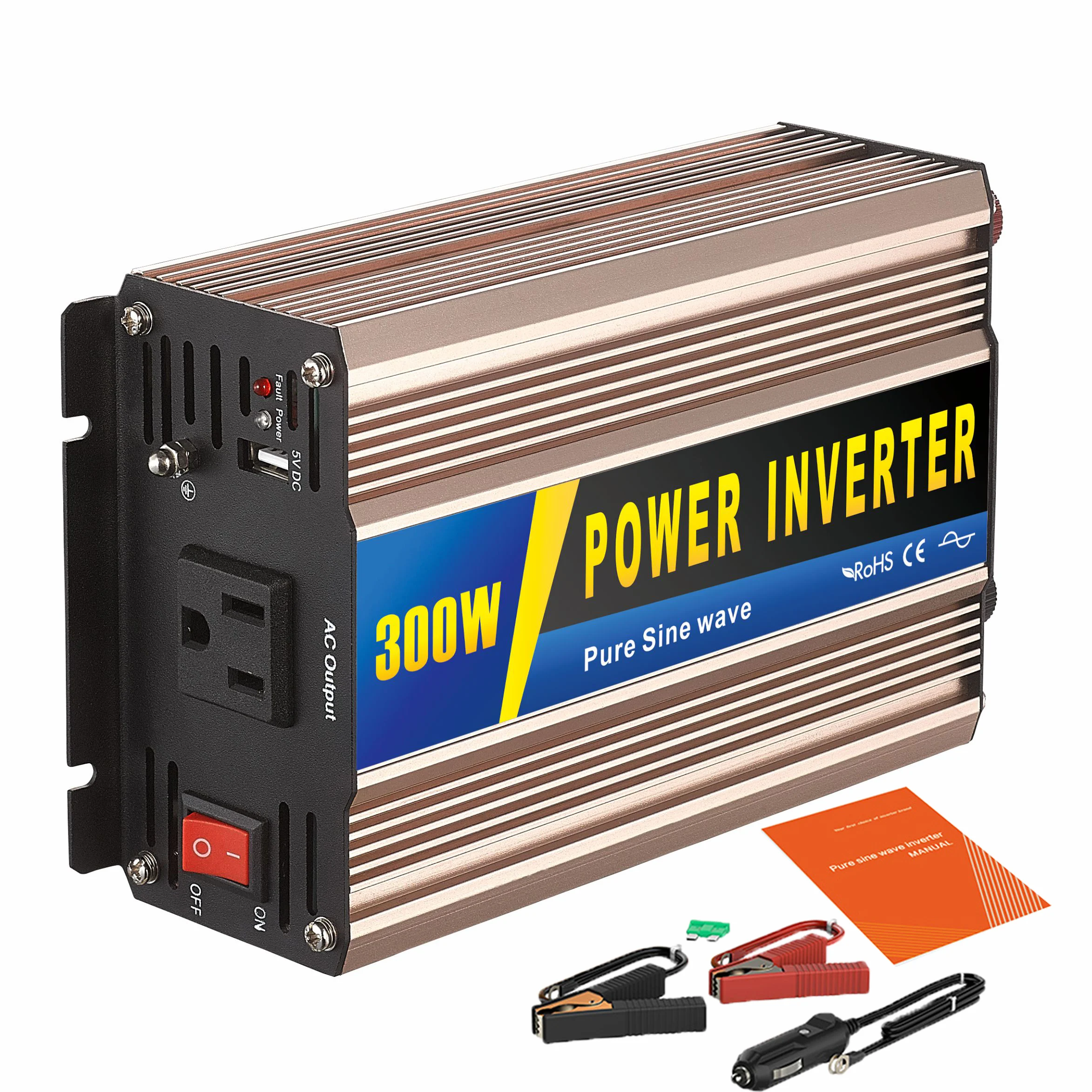 Ten Years Factory Wholesale Direct Sale Retail Purchase 300w Household Correction Wave Inverter Dc12v 24v to Ac 110v 220v