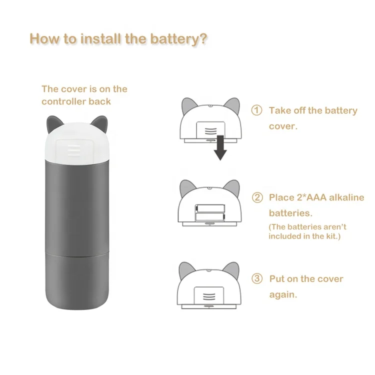 Steriliser UV and Ozone portable kitten shape ozone disinfection 6 minutes assembled 2 size PP BPA free baby pacifier Steriliser