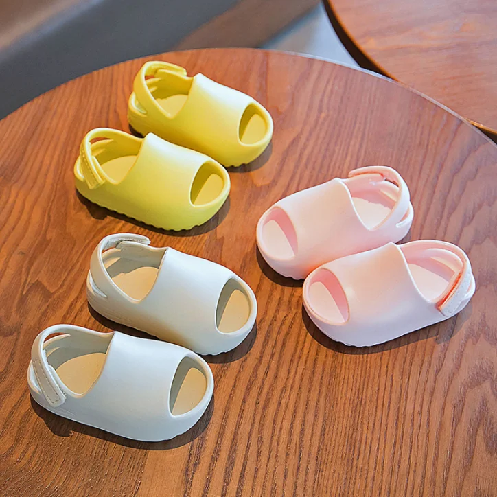 Drop Shipping Custom Colorful Inspired Kids Yeezy Slides Sandals Yezzy With Strap For