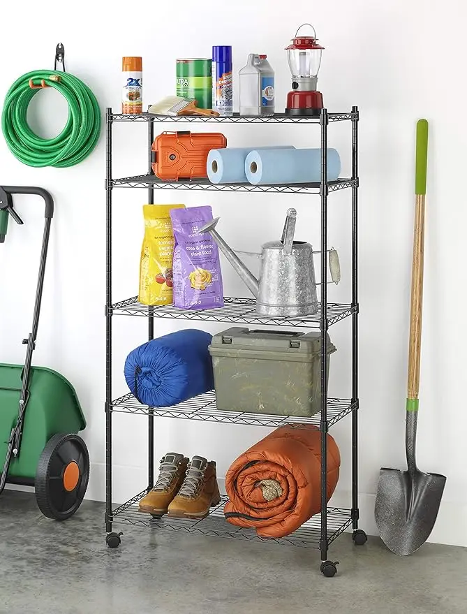 5 Wire Shelving Metal Storage Rack Adjustable Shelves Standing Storage Shelf bathroom boltless rack