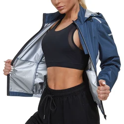 Women Workout Sauna Sweat Suit Rapid Fat Burning Silver Fiber Fabric Weight Loss Suit Slimming Sauna Suit