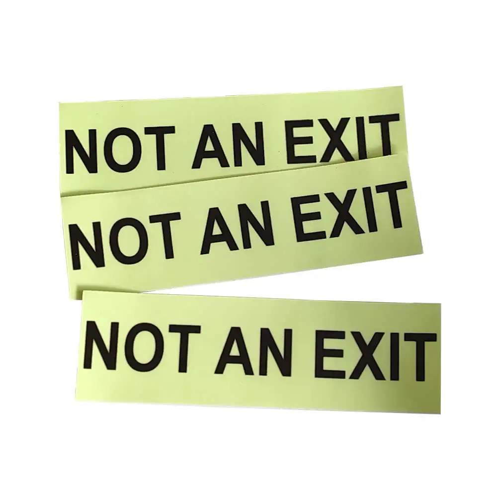 Photoluminescent Exit Sign Easy Installation PVC and Plastic Self-Adhesive Warning Sign with Aluminium Material