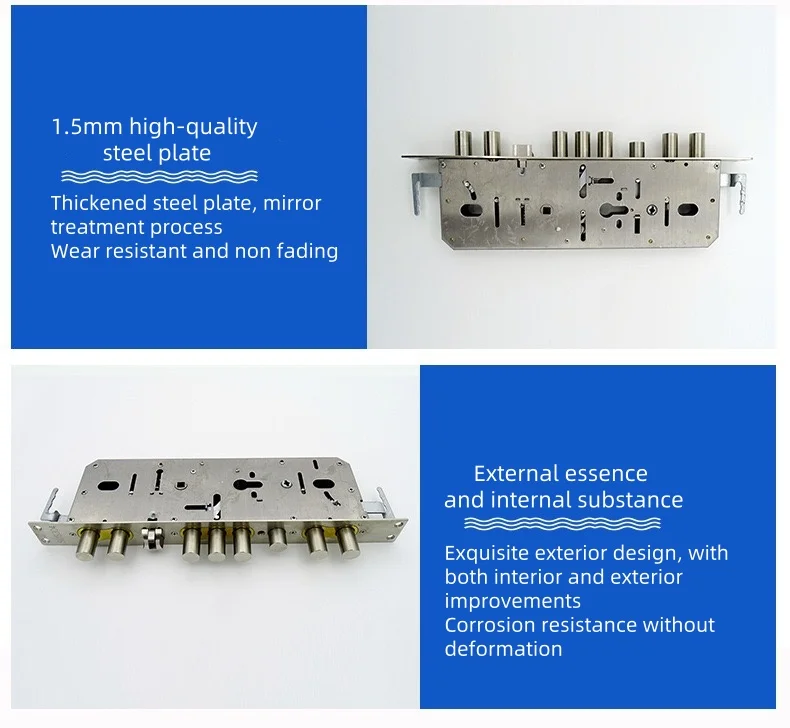 High Security Intelligent Fingerprint Lock Body Standard 6068 Mortise 240*24mm for smart Door Lock