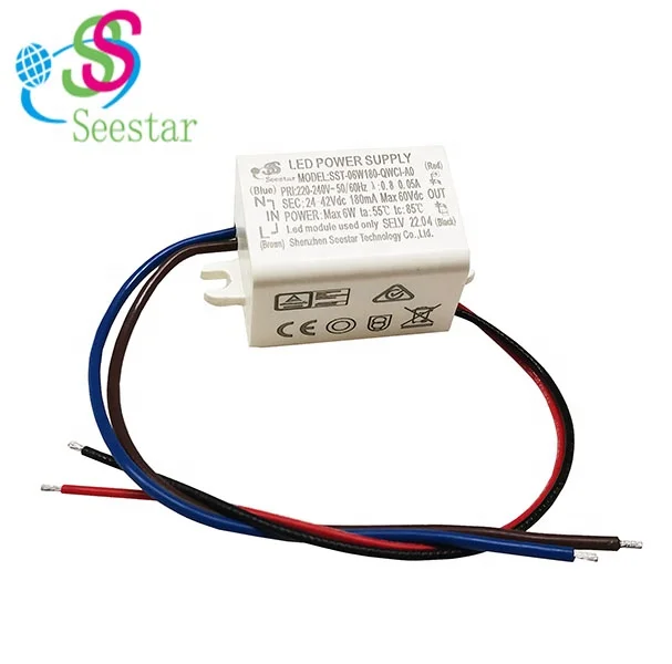 TUV CE SAA SELV 3W 4W 5W 6W AC220-240V DC5-8V 550mA IP65 isolated Mini  COB SMD led driver PF>0.8  No flicker NEW ERP 3 years