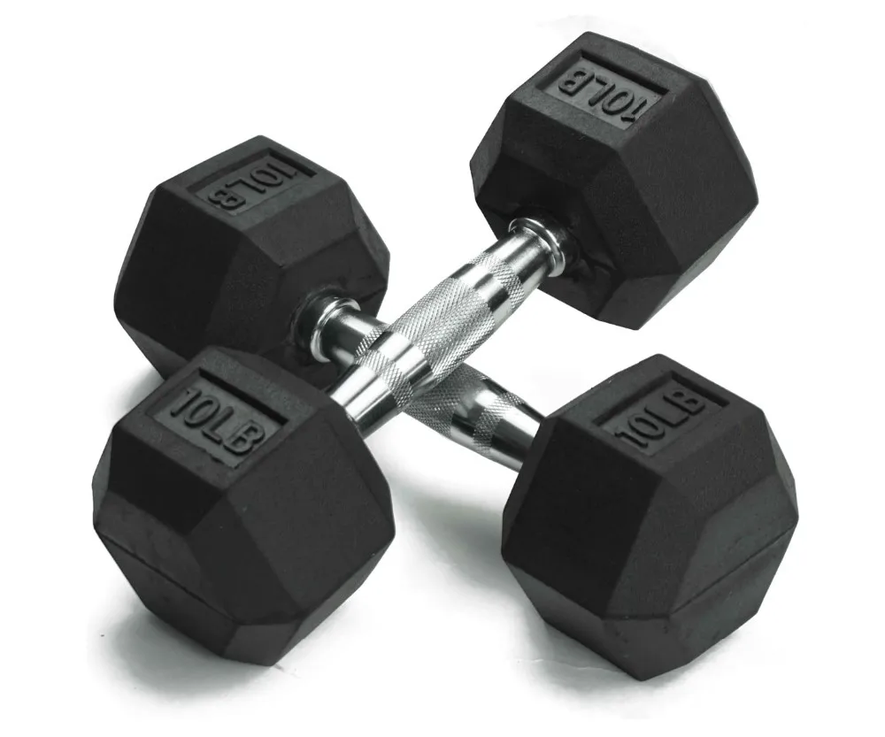 Wholesale China Manufacturer Custom Free Weight Gym 3-100 LB 1-60 KG Set Metal Handle Cast Iron Rubber Hex Hexagon Dumbbell
