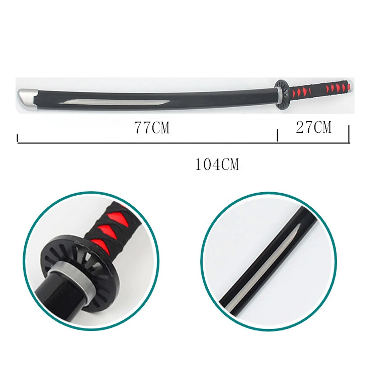 104cm Demon Slayer Sword Katana de Kimetsu No Yaiba Toy Sword Anime Party Cosplay Props Inosuke Zenitsu Tanjiro Wooden Katanas