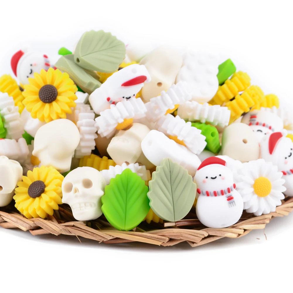 Wholesale Food Grade Silicone Beads for Pacifier Baby Chewable BPA Free Silicone Baby Teething  Beads