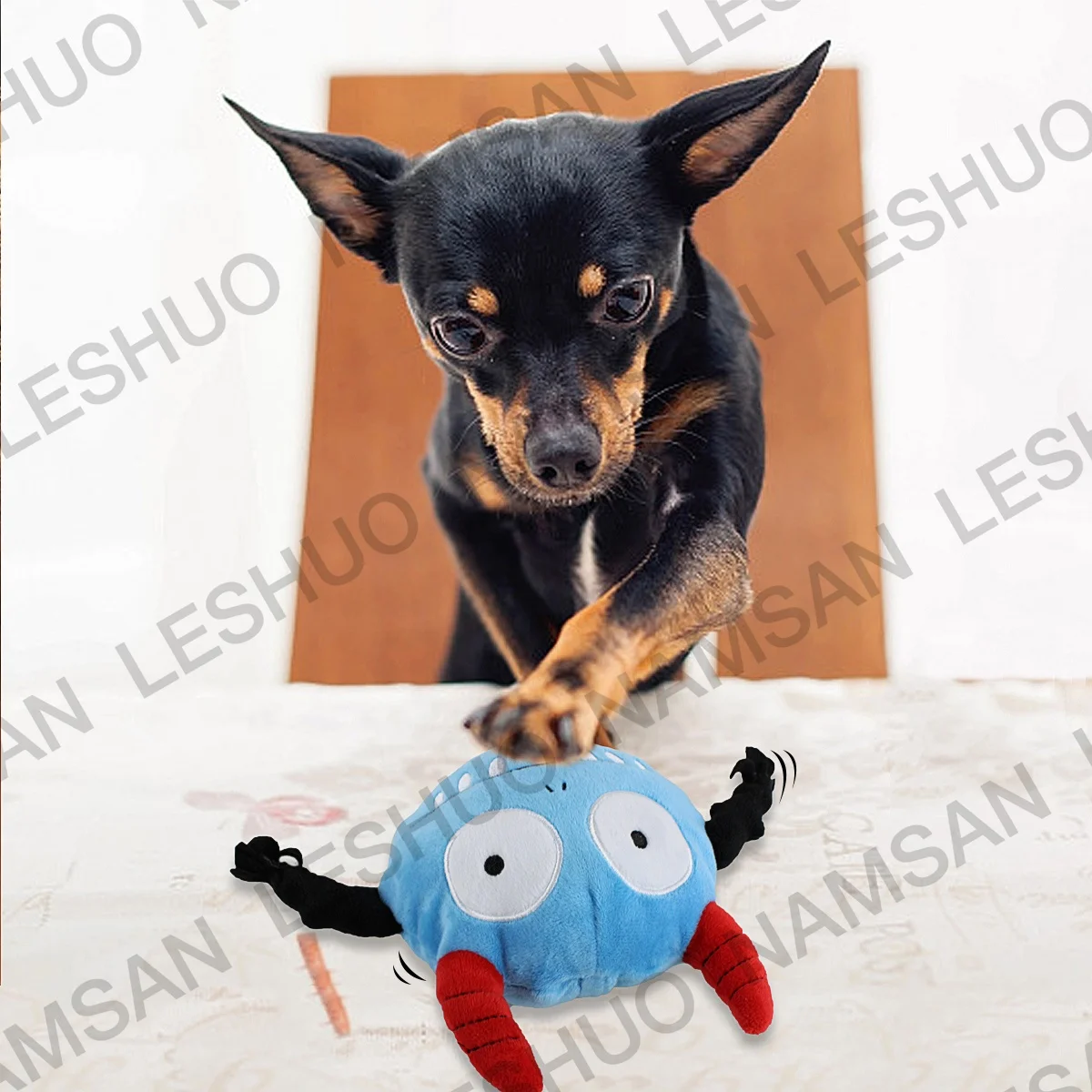 Dog Electric Plush Toy Pet Interactive Toy with Funny Barking Attractive Bouncing Ball for Dog