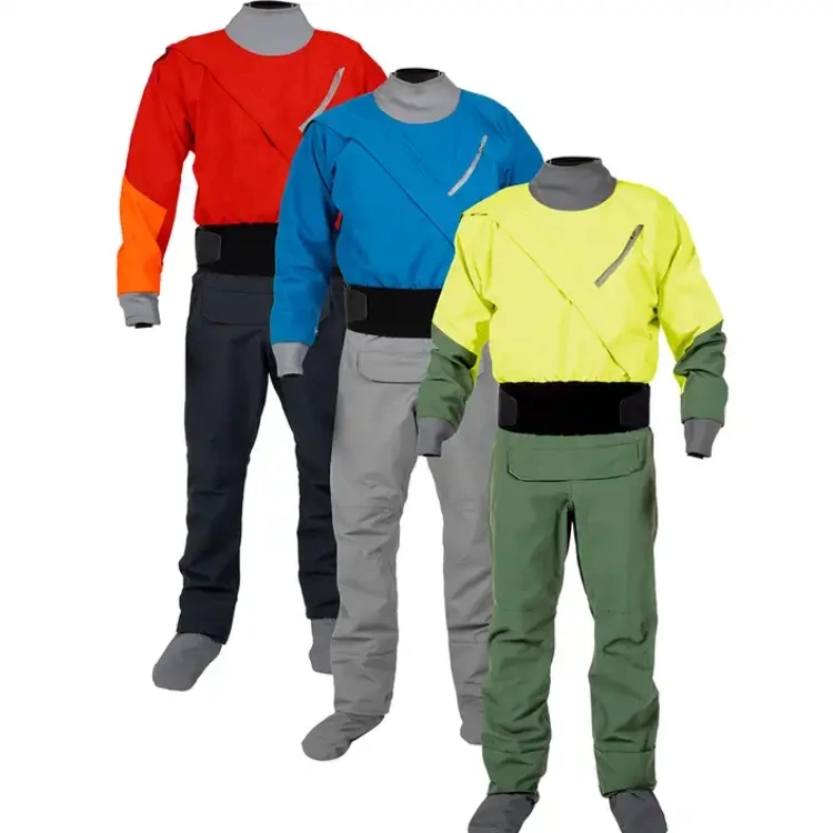 Breathable drysuits for men kayaking and kayak dry suit waterproof with dry suit zipper dry suits neoprene gasket
