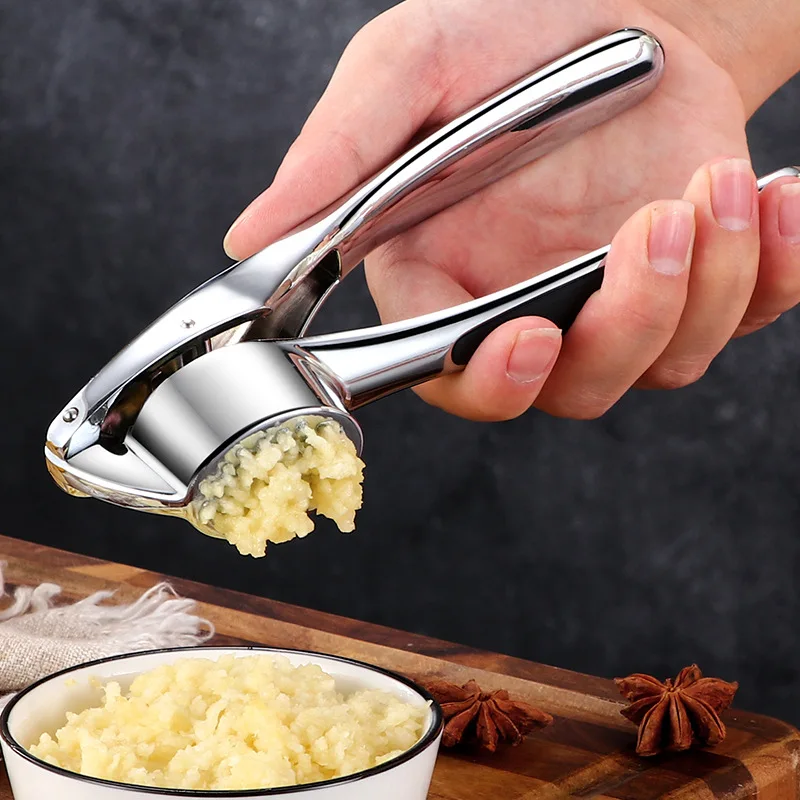 Amazon Kitchen Tool Zinc Alloy Garlic Press Manual Garlic Cutter Peeling Garlic Fruit and Vegetable Crusher