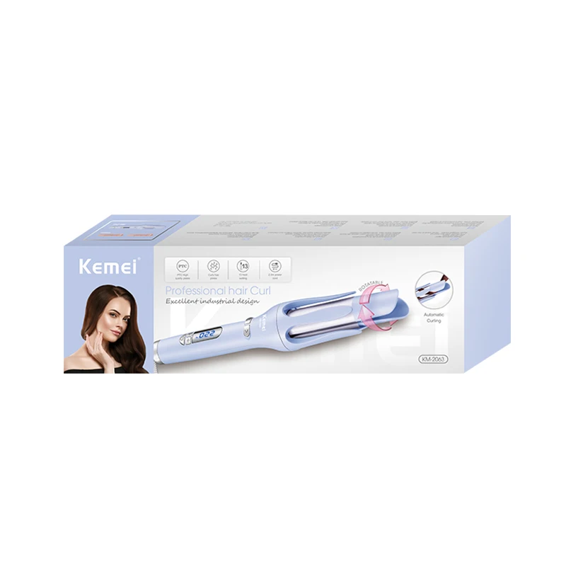 KEMEI Lcd Display Automatic Hair Curler Temperature regulation km-2063 Automatic Electric Wand Ceramic Hair Curler