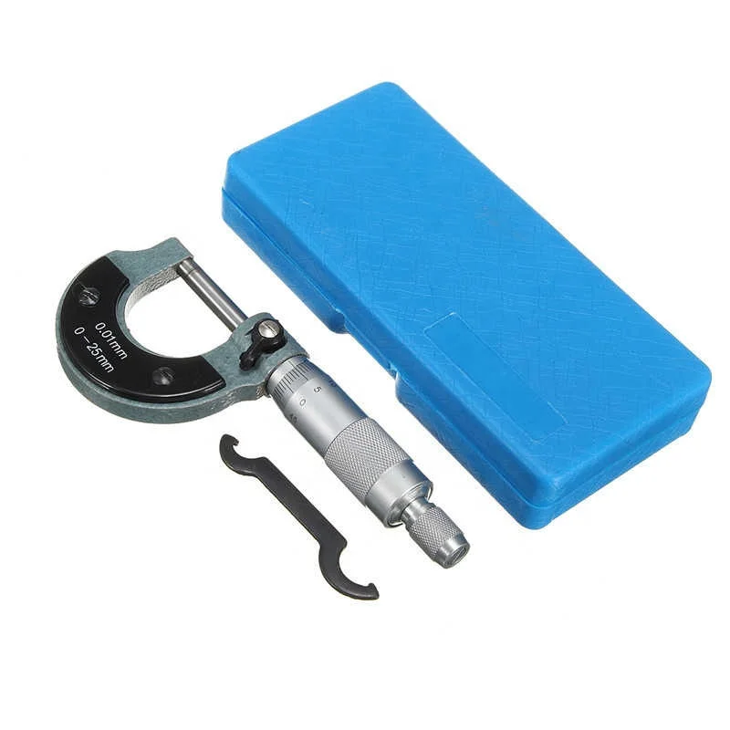 Точный измерительный прибор 0-25 мм 0 01 внешний метрический микрометр с коробкой