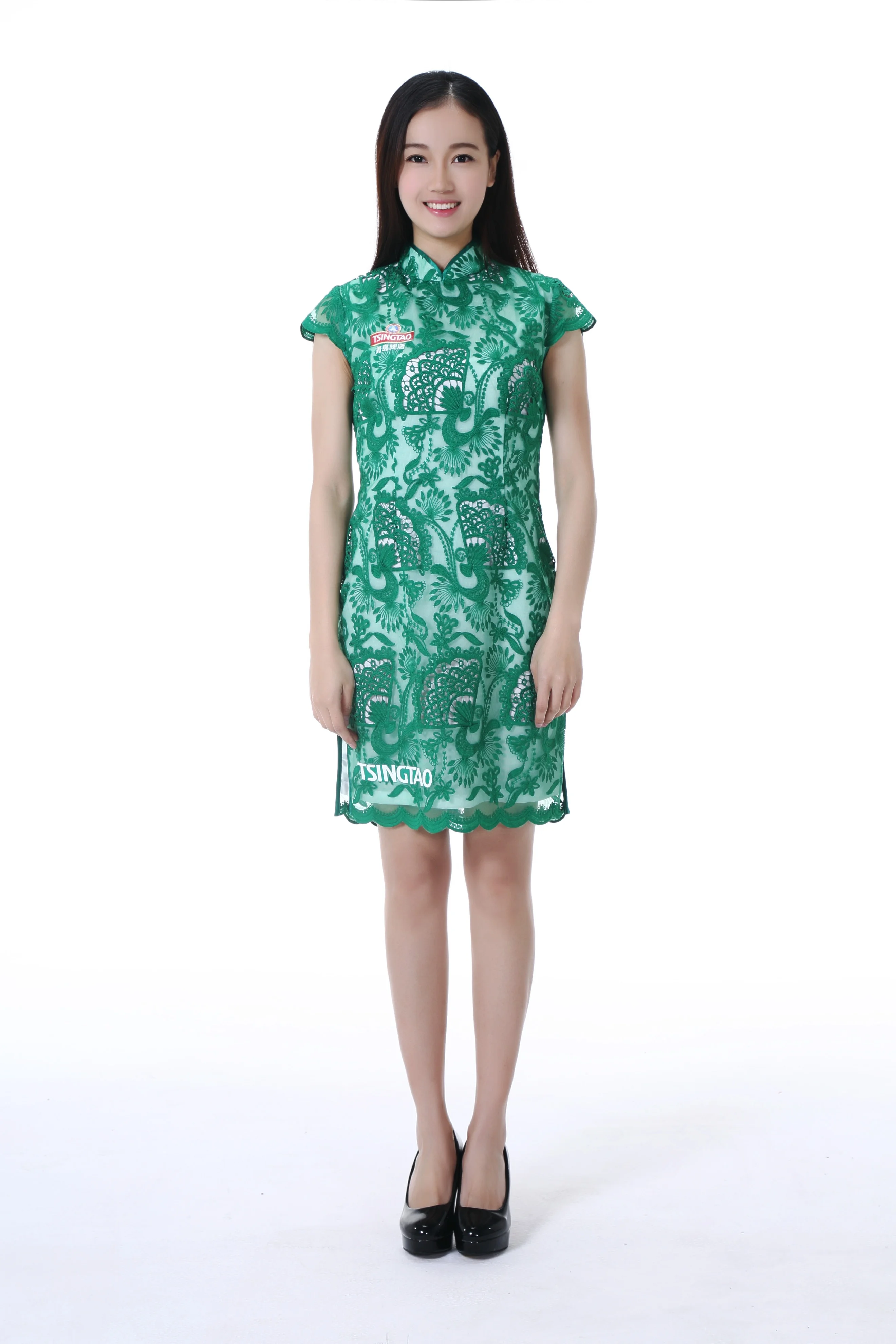 Fashion Professional Sexy 100% Polyester Short Sleeve Women Long Dress