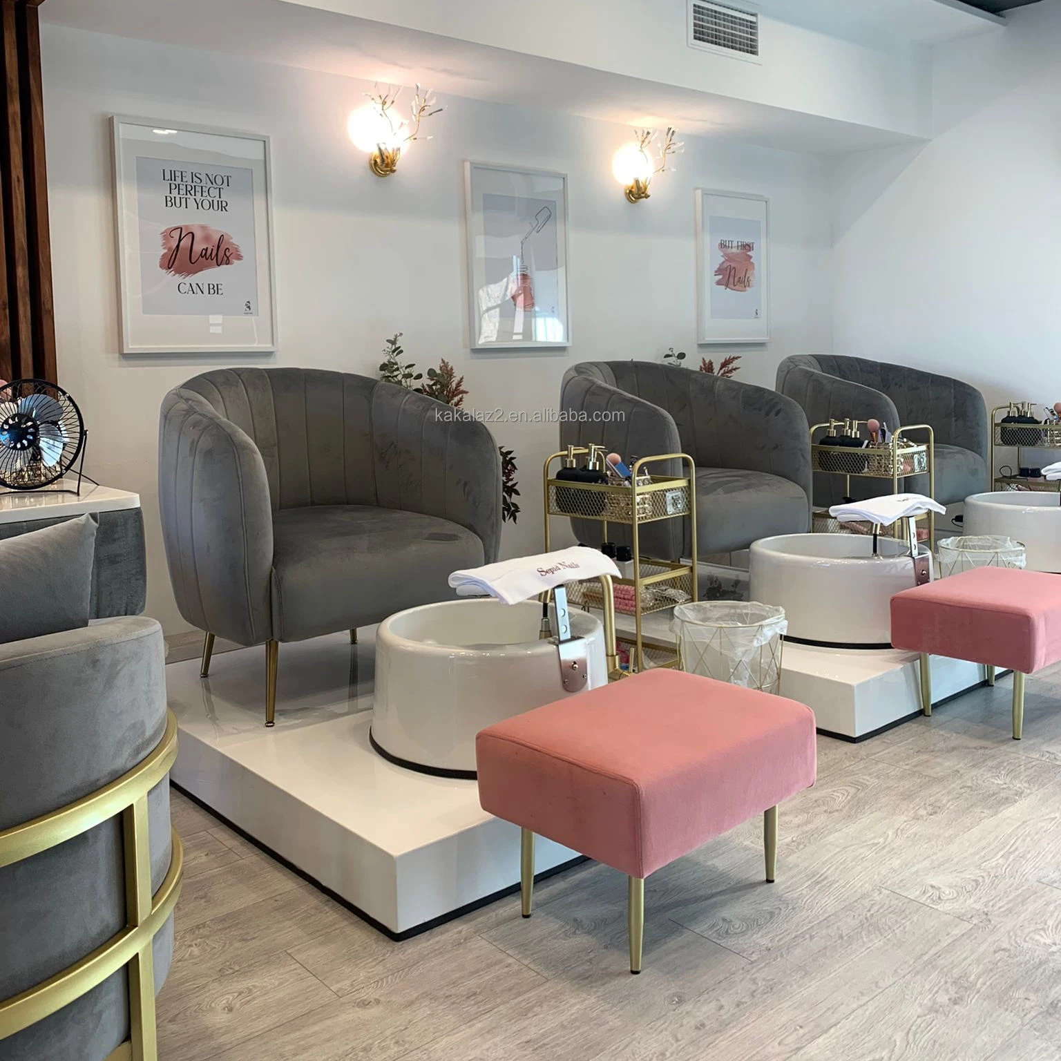 Роскошный серый педикюрный бассейн для ног спа стул и набор маникюрного стола