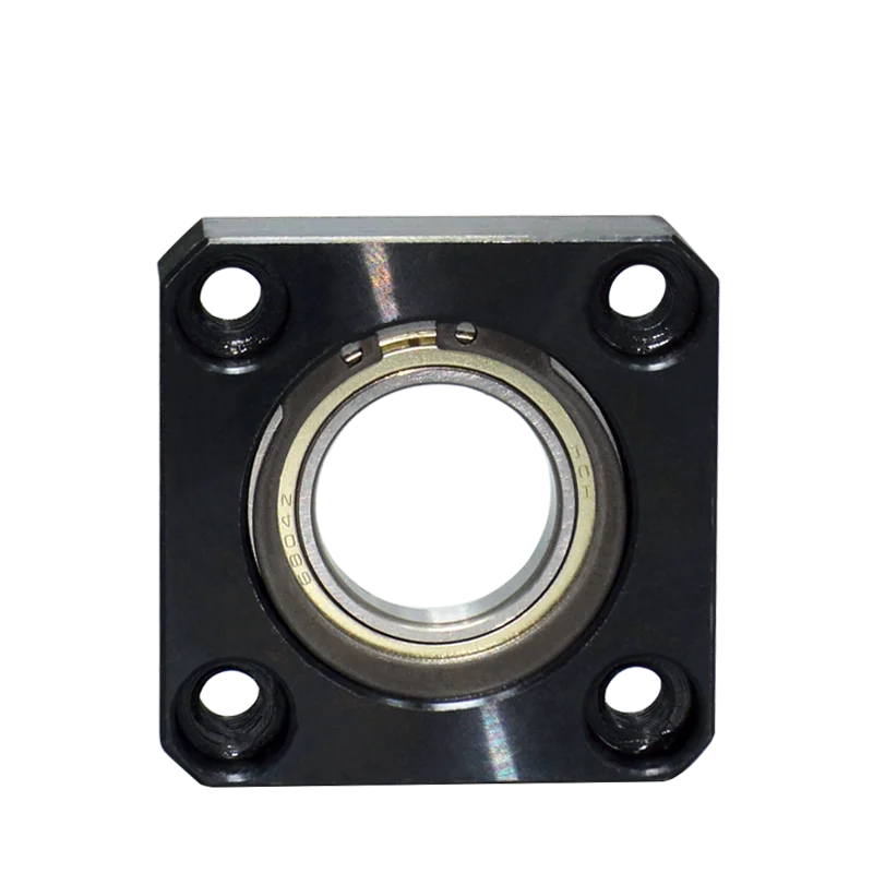 Square Carbon Steel Single Bearing Seat With Retaining Ring Flange Round Bearings Housing Single Bearings Inner