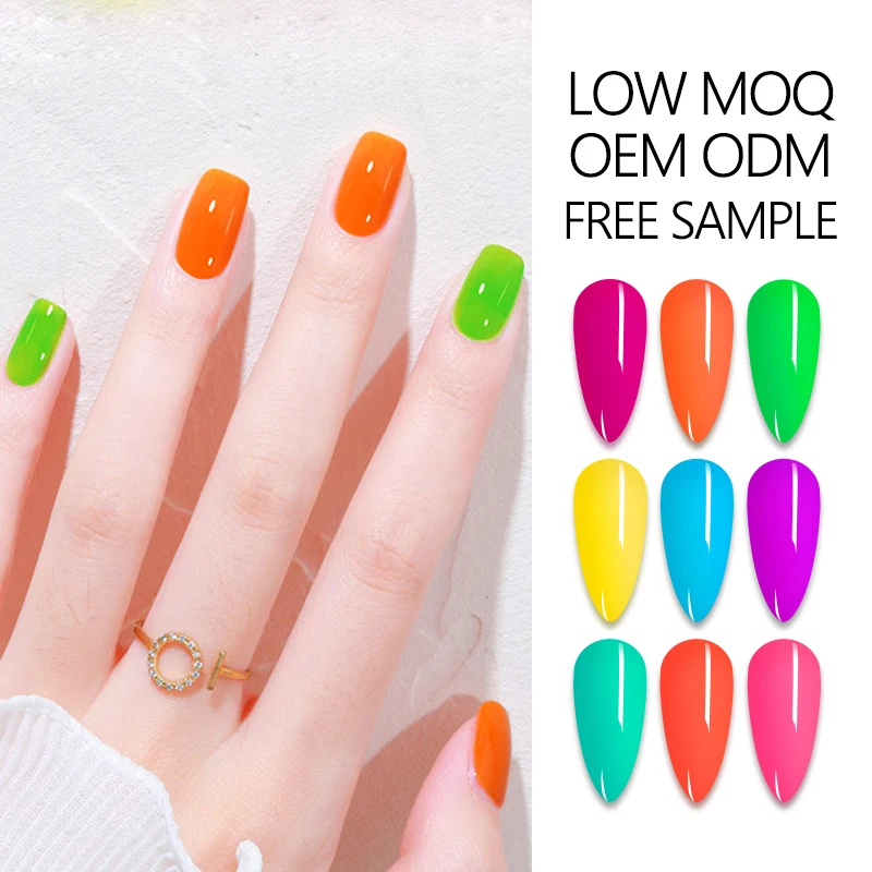 Factory low price wholesale 9 neon immersion Uv gel Non toxic Top and Base Coat extended nail polish Paint Uv resin polish