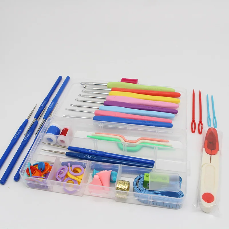 1Set Crochet Hooks Craft Sewing Tools Knitting Needles Sets With Case DIY Accessories J0102