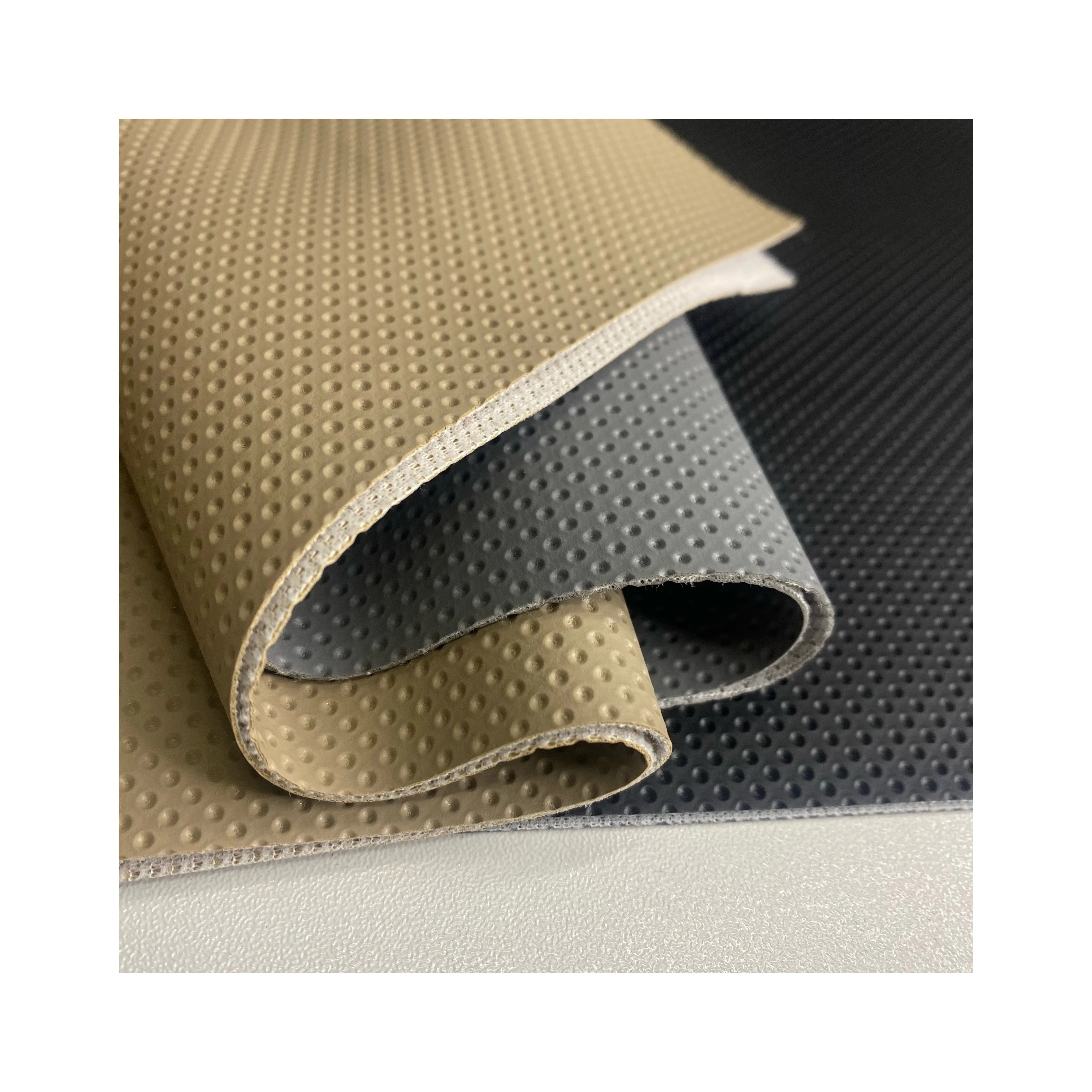 Wrinkle Resistant dotted 0.7mm thickness car seat synthetic faux pvc leather fabric