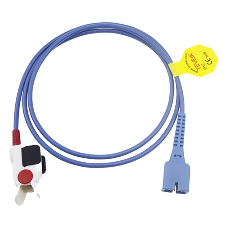 TEVEIK 3ft adult silicone finger soft tip reusable compatible spo2 sensor cable for Nellcor oximax DB 9pin NPB75 NPB40