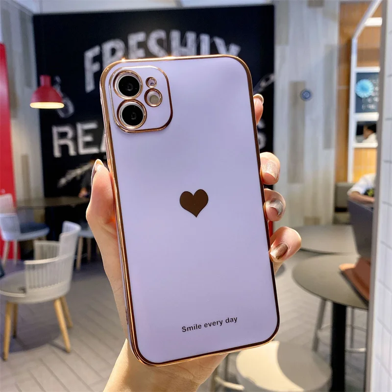 Квадратный цветной позолоченный чехол 6D для iphone 11, защитный мягкий чехол для телефона с квадратной рамкой